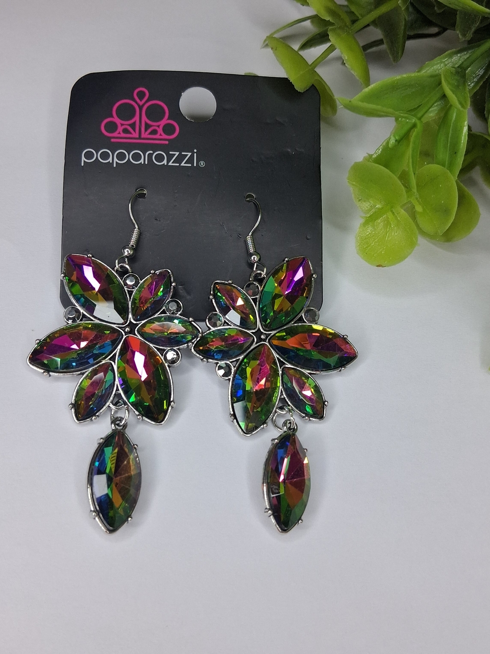 Multicolor Oil Spill Drop Earrings